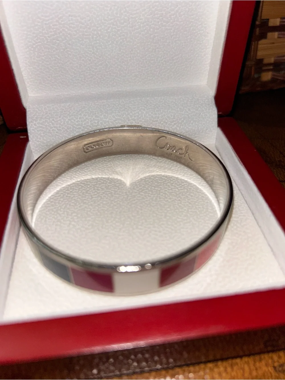 COACH 65th ANNIVERSARY Signature Striped Enamel Bangle Bracelet -EUC- - Picture 16 of 16